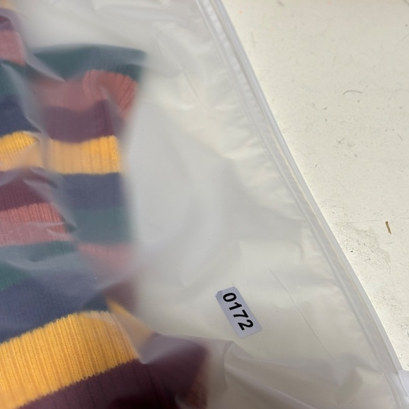 Madewell Ribbed Rainbow Stripe Mock Neck Top Size L - Picture 8 of 8